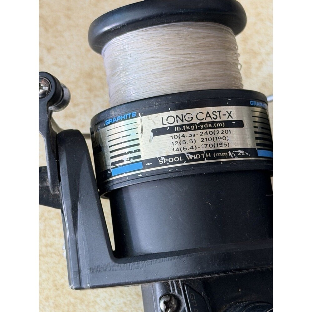 Vintage Daiwa Long Cast-X DC 75X Spinning Fishing Reel Ball Bearing Graphite - Picture 3 of 11
